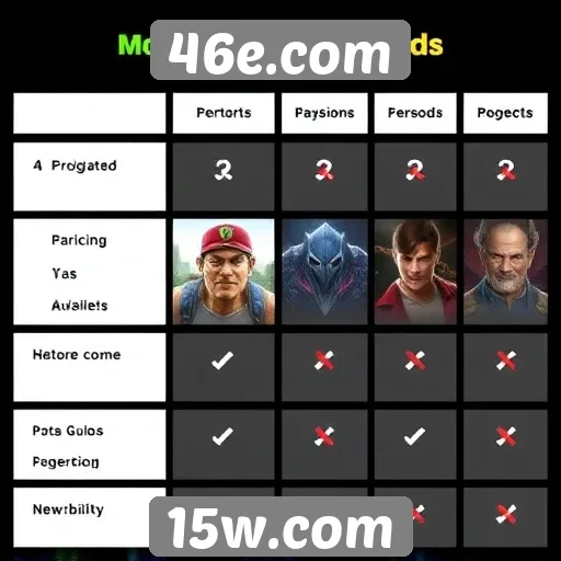 Comparativo entre jogos populares em 46e.com